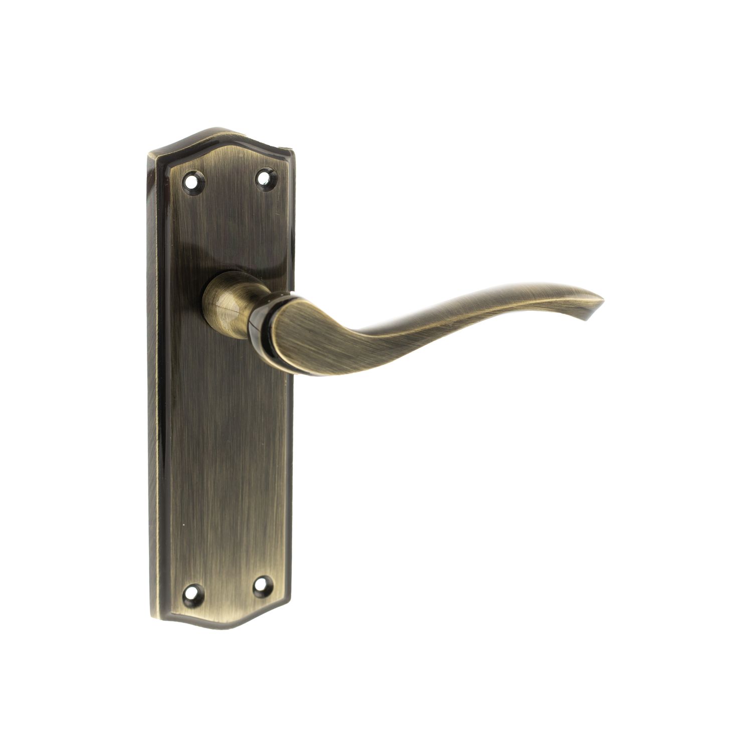 Old English Warwick on Backplate Lever Latch - Atlantic Architectural Hardware OE178LAB - ONLINE EXCLUSIVE PRICE