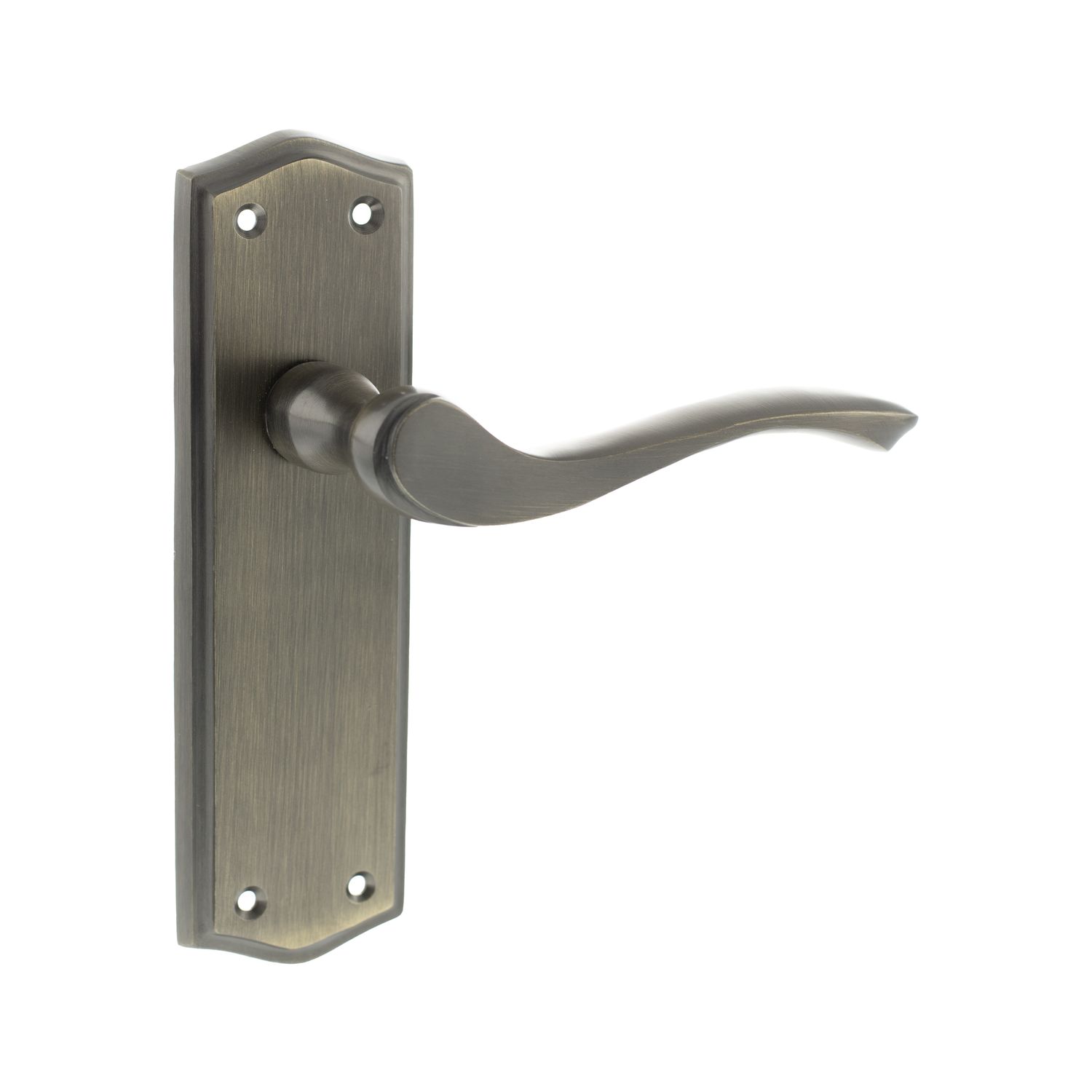 Old English Warwick on Backplate Lever Latch - Atlantic Architectural Hardware OE178LMAB - ONLINE EXCLUSIVE PRICE