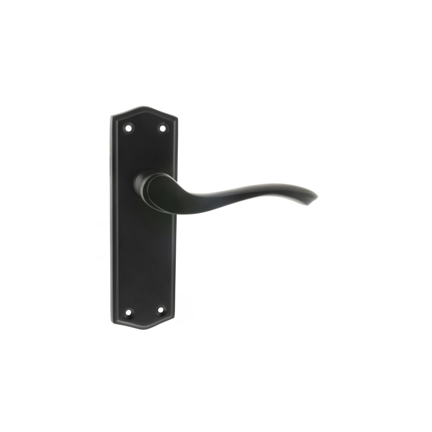 Old English Warwick on Backplate Lever Latch - Atlantic Architectural Hardware OE178LMB - ONLINE EXCLUSIVE PRICE