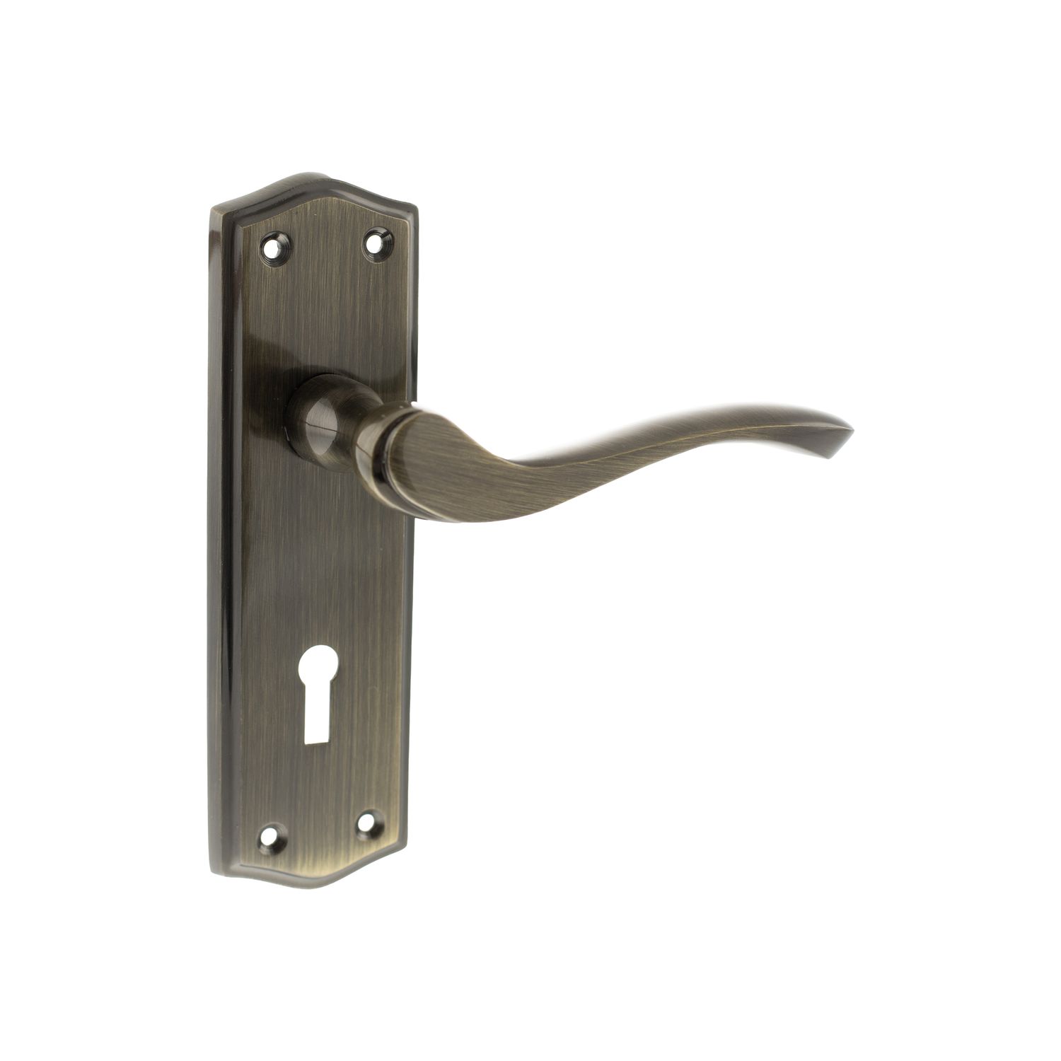 Old English Warwick on Backplate Lever Lock - Atlantic Architectural Hardware OE178KAB - ONLINE EXCLUSIVE PRICE