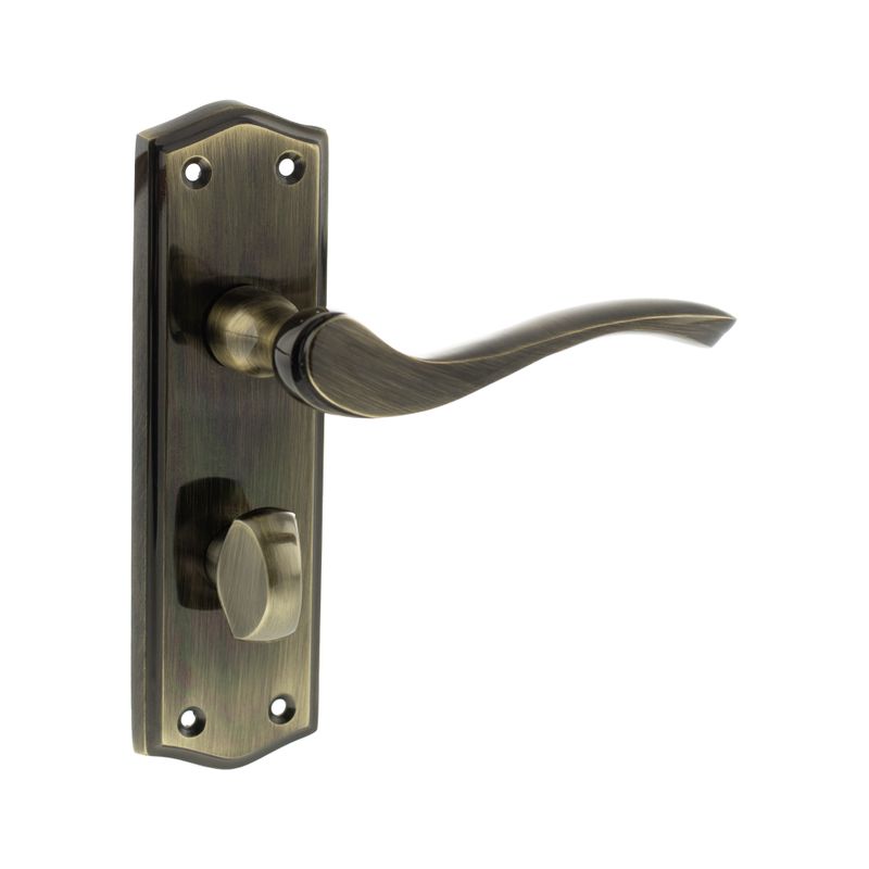 Old English Warwick on Backplate Lever Bathroom - Atlantic Architectural Hardware OE178WCAB - ONLINE EXCLUSIVE PRICE