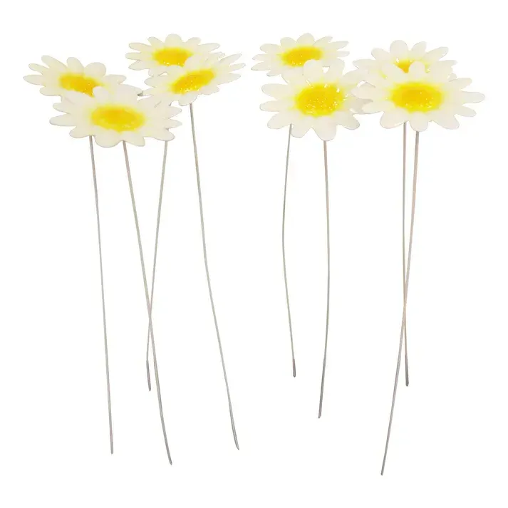 Small Metal Daisy Garden Stake Flowers