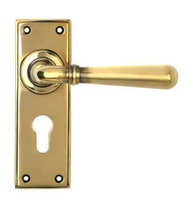 From The Anvil Newbury Lever Euro Set - Aged Brass  **ONLINE EXCLUSIVE PRICE**