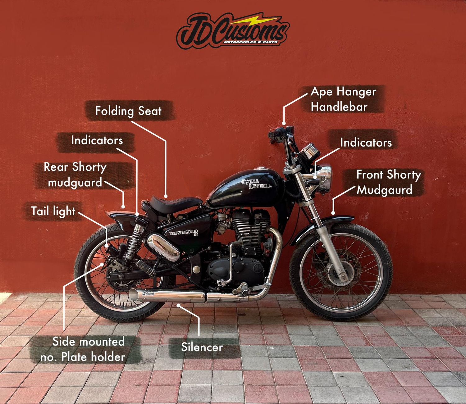 Bobber Bolt On Kit for Royal Enfield Thunderbird