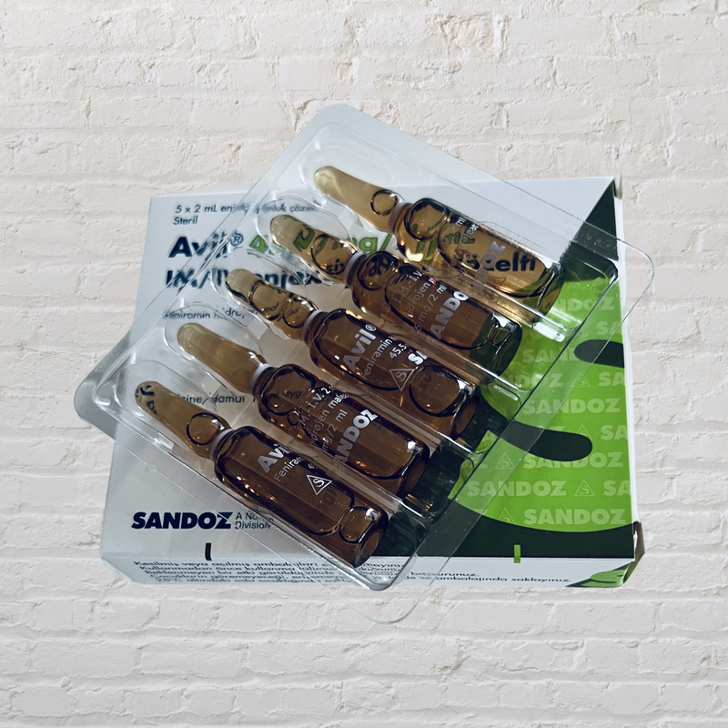 Avil  Allergy Management  45.5mg. 5x2ml  Ampoules IM/IV