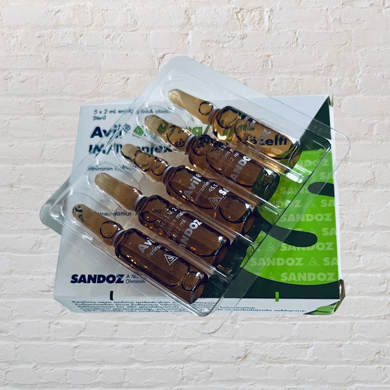 Avil Allergy Management 45.5mg. 5x2ml Ampoules IM/IV
