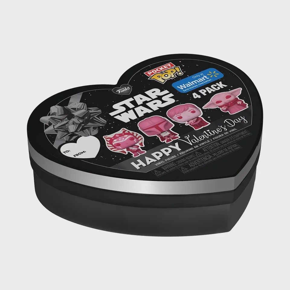 Star Wars - 4 Pack - Happy Valentines Day Luke &amp; Grogu, Mandalorian, Ahsoka, and Grogu (Walmart Exclusive) Funko Pop!