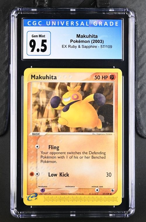 CGC - 9.5 Makuhita Pokemon (2003) EX Ruby &amp; Sapphire - #57/109 [4171916132]