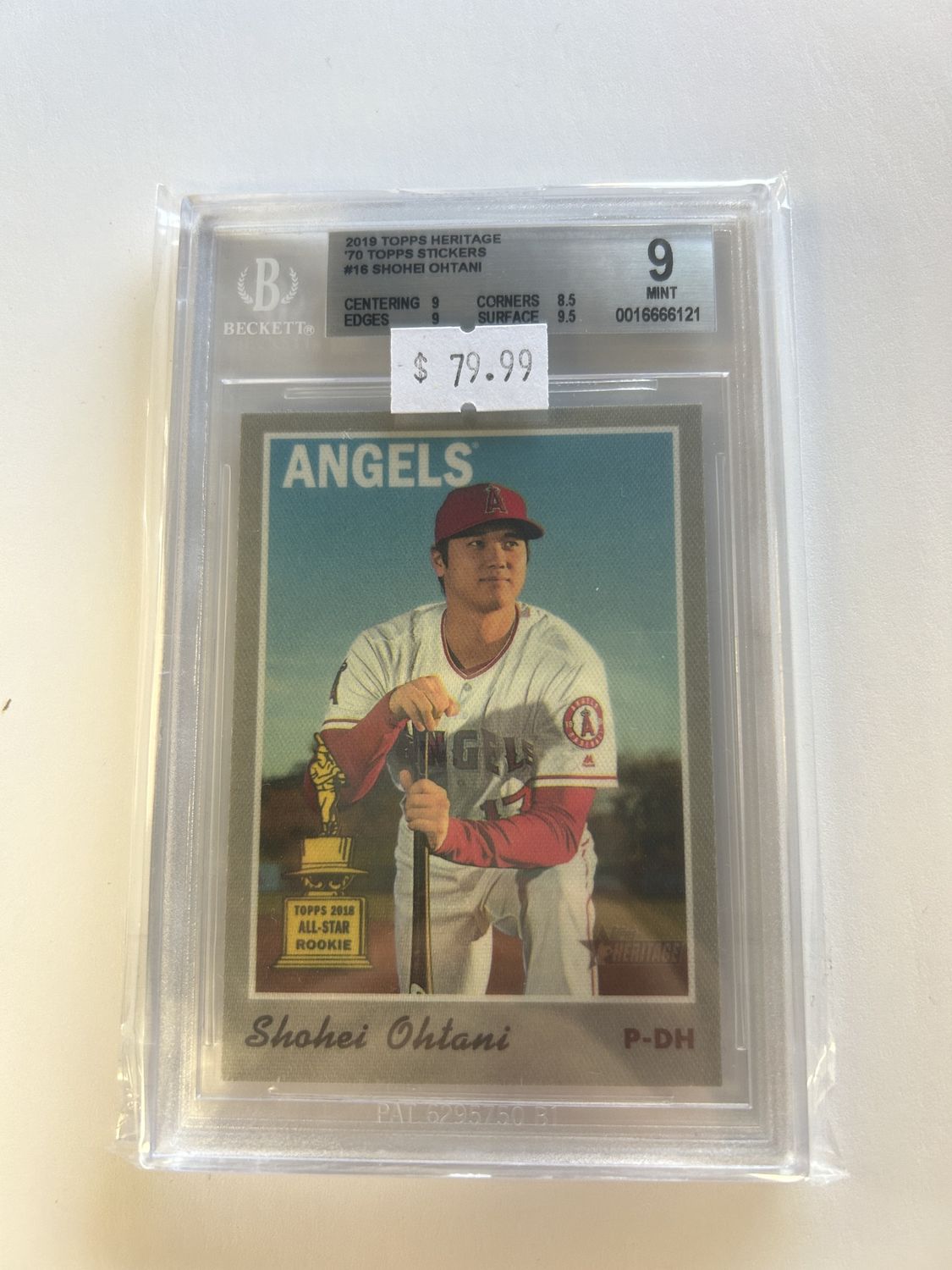 BGS - 9 2019 Topps Heritage &#39;70 Topps Stickers #16 Shohei Ohtani