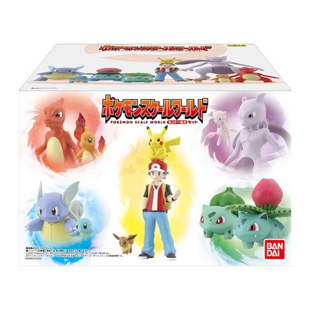 Red / Kanto Starter / Mew &amp; Mewtwo Pokemon Scale World Set