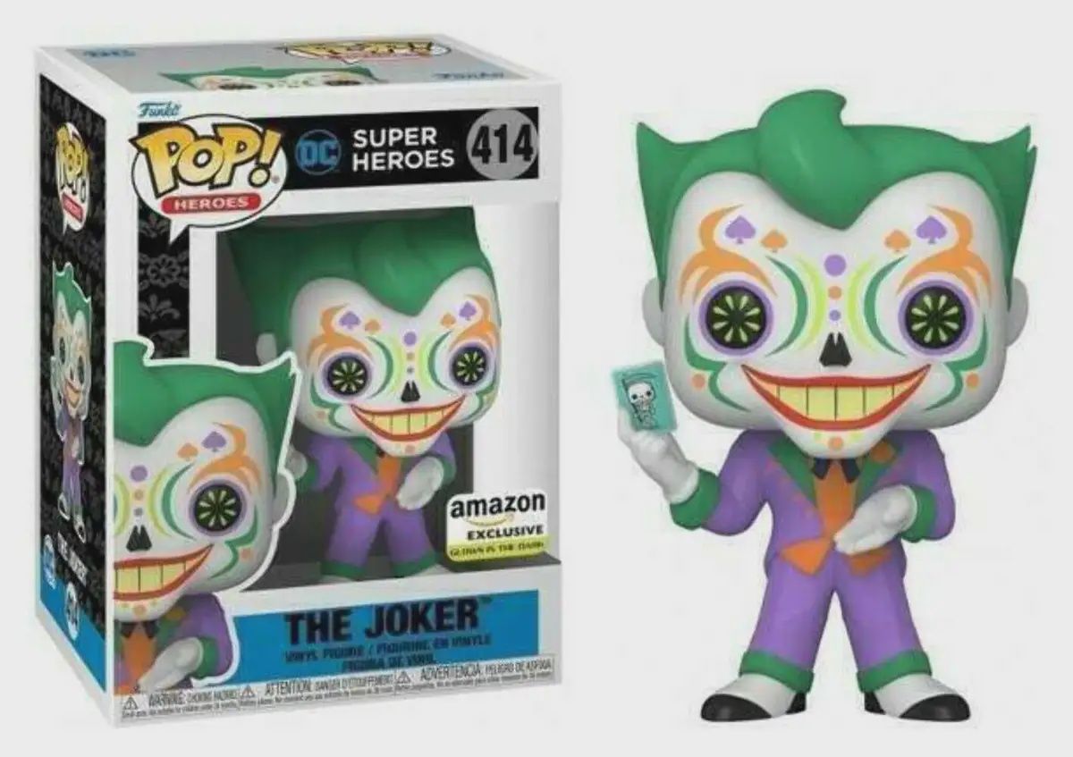 #414 DC Super Heroes - The Joker (Day of the Dead) [Amazon Exclusive] [Glow in the Dark] Funko Pop
