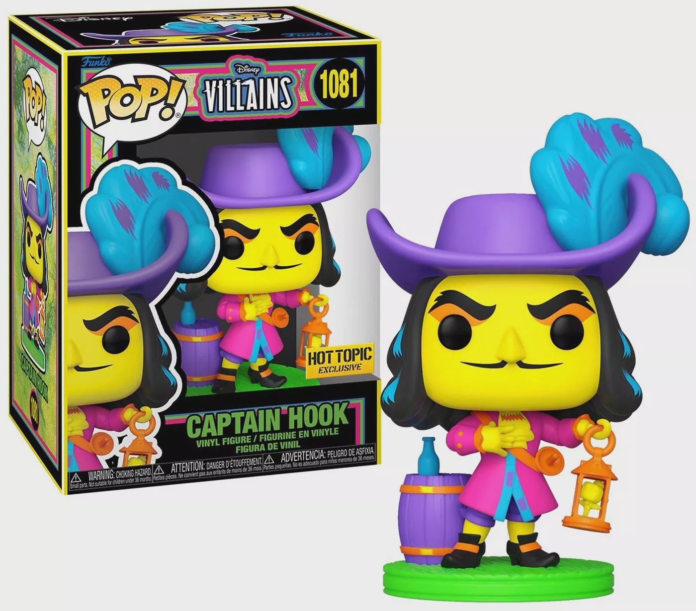 #1081 - Disney Villains - Captain Hook (Blacklight) [Hot Topic Exclusive] Funko Pop