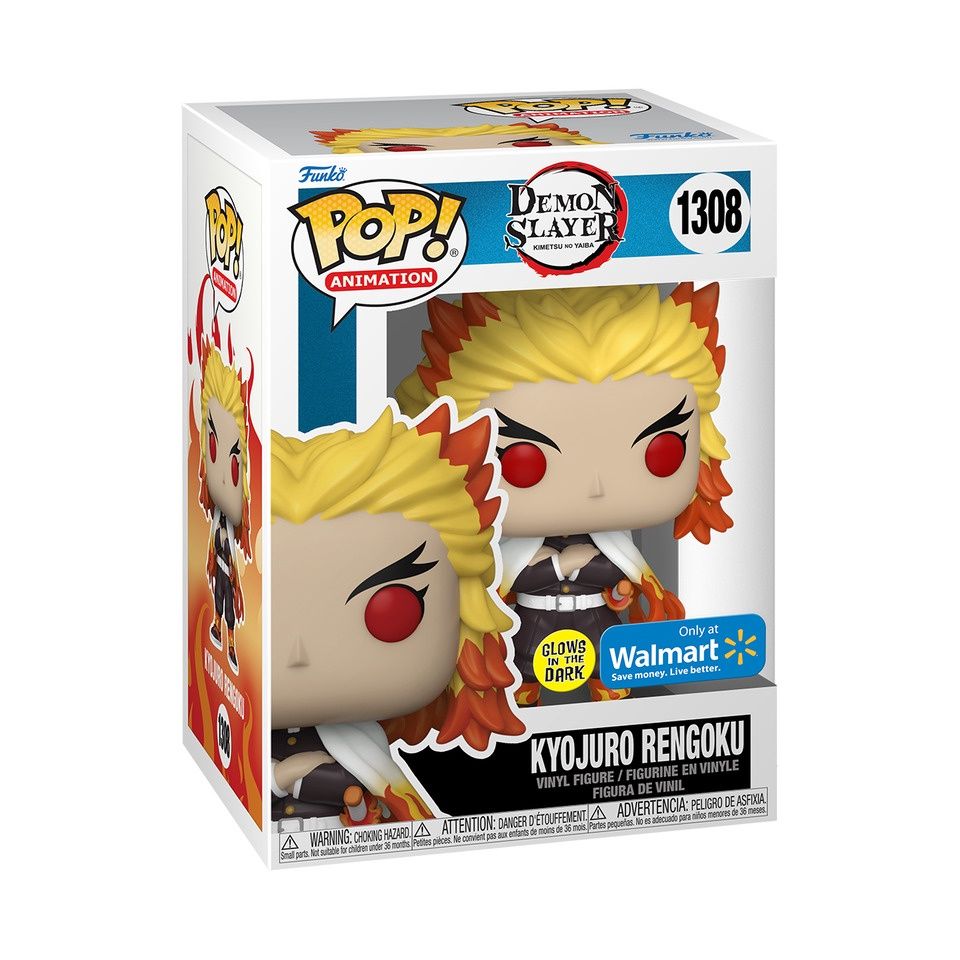 #1308 Demon Slayer - Kyojuro Rengoku (Glow in the Dark) - Walmart Exclusive - Funko Pop!