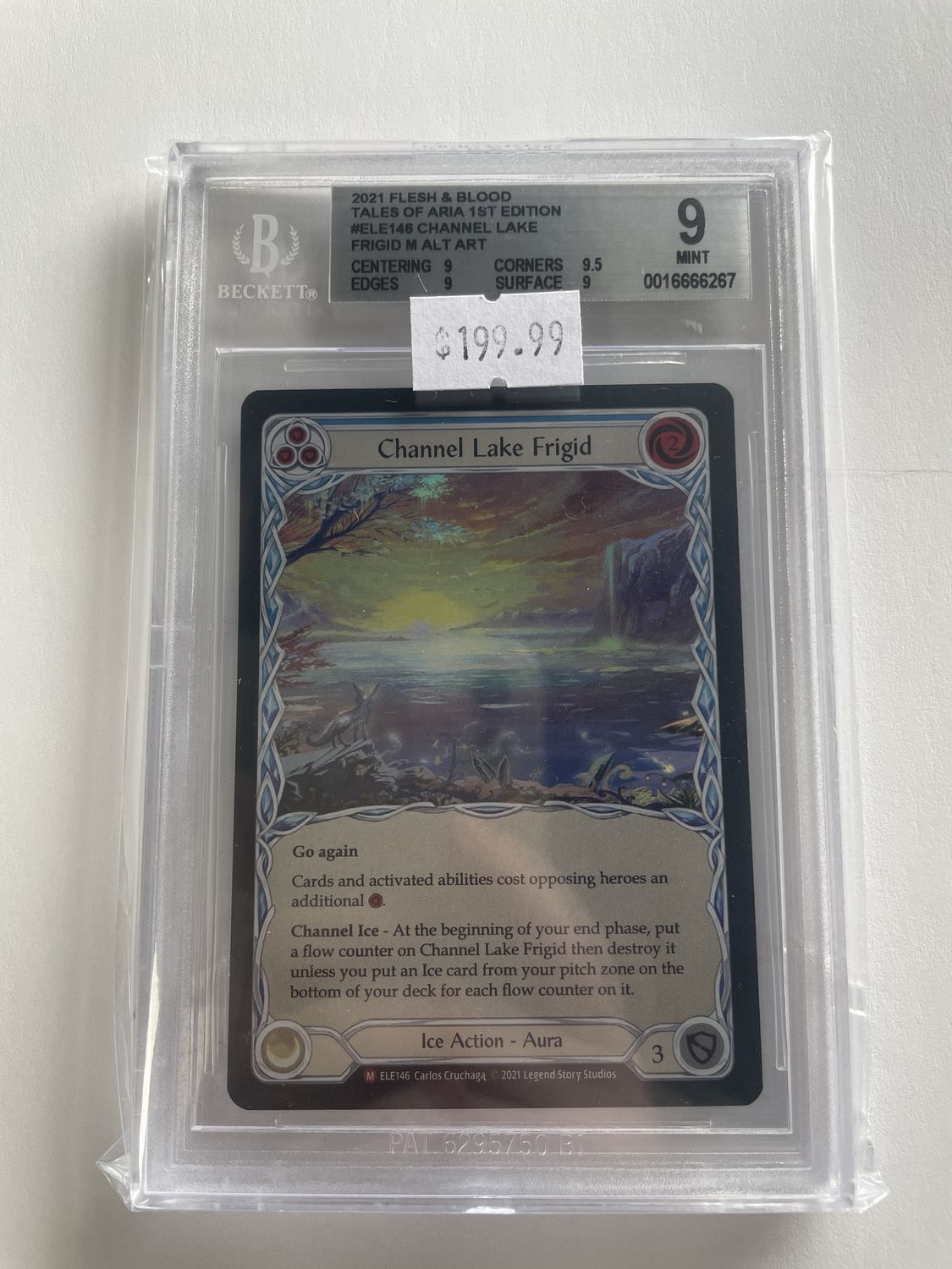 BGS - 9 2021 Flesh &amp; Blood Tales of Aria 1st Edition #ELE146 Channel Lake Frigid M Alt Art