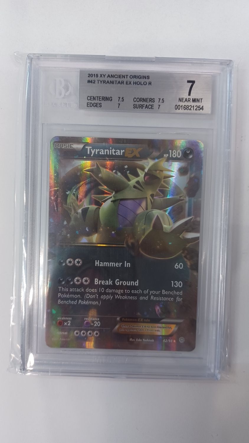 BGS - 7 2015 XY Ancient Origins #43 Tyranitar EX Holo R [0016821254]