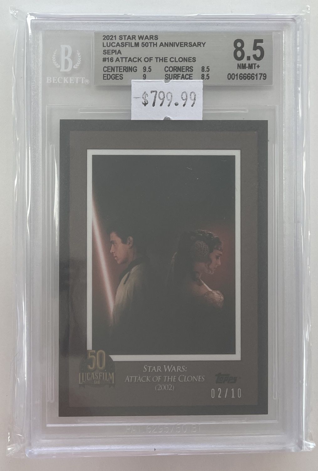 BGS - 8.5 2021 Star Wars Lucasfilm 50th Anniversary Sepia 16 Attack Of The Clones 2/10