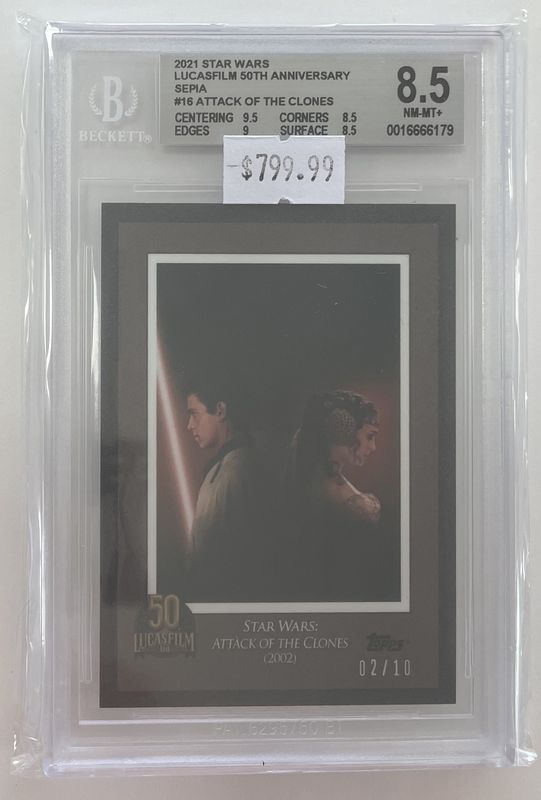 BGS - 8.5 2021 Star Wars Lucasfilm 50th Anniversary Sepia 16 Attack Of The Clones 2/10