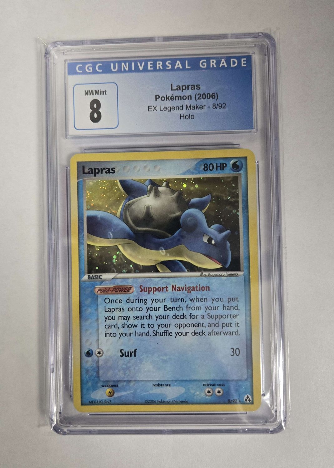 CGC - 8 Lapras Pokemon (2006) EX Legend Maker - 8/92 Holo [ 3986710043]