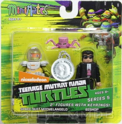 Teenage Mutant Ninja Turtles - Space Suit Michelangelo &amp; Bishop 2" Figures with Keyrings