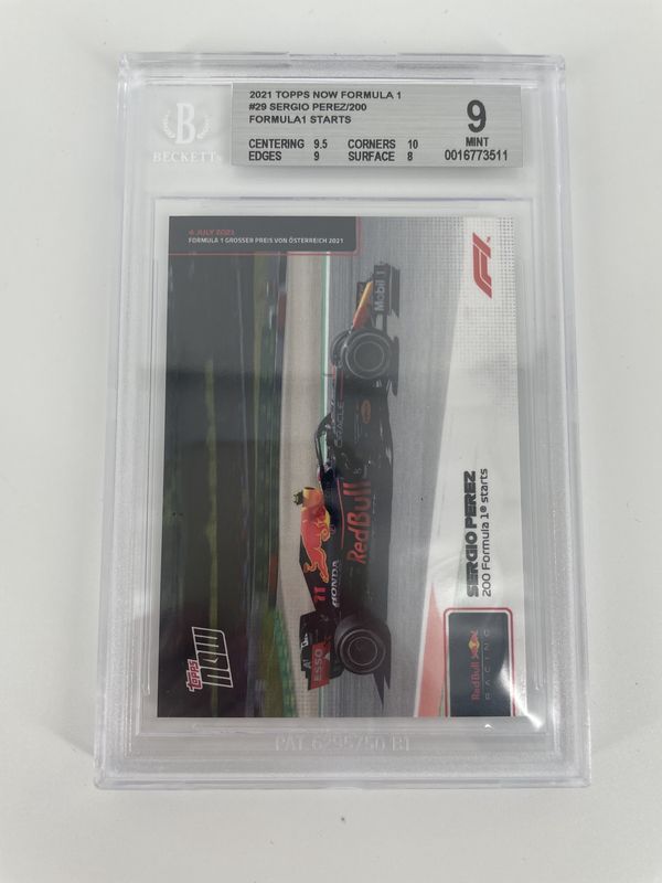 BGS - 9 2021 Topps Now Formula 1 #29 Sergio Perez/200 Formula1 Starts [0016773511]