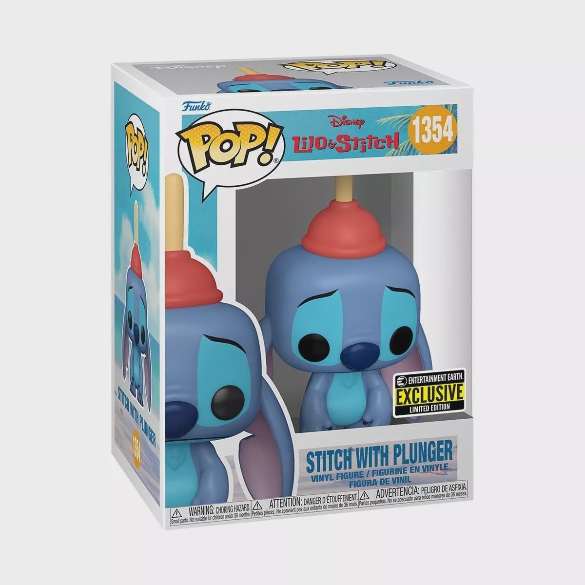 #1354 - Lilo &amp; Stitch - Stitch With Plunger [ Entertainment Earth Exclusive] Funko Pop!