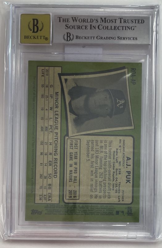 BGS - 8 2020 Topps Heritage Real One Autographs ROAAP A.J. Puk