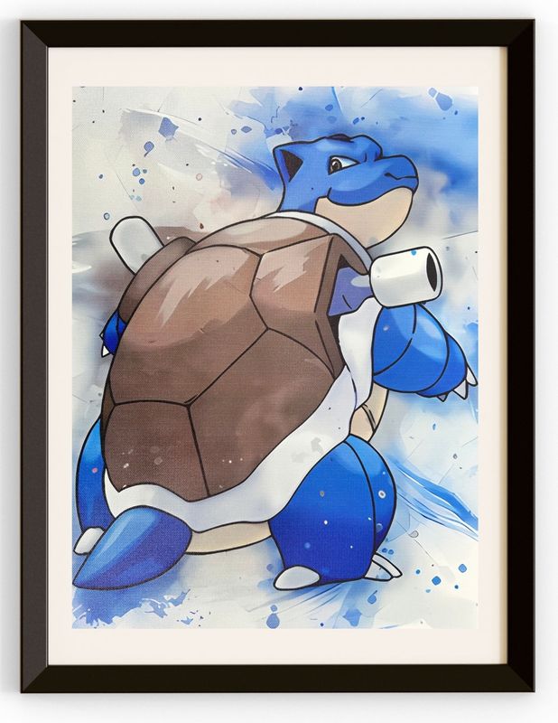 Blastoise Brush Strokes Canvas Prints