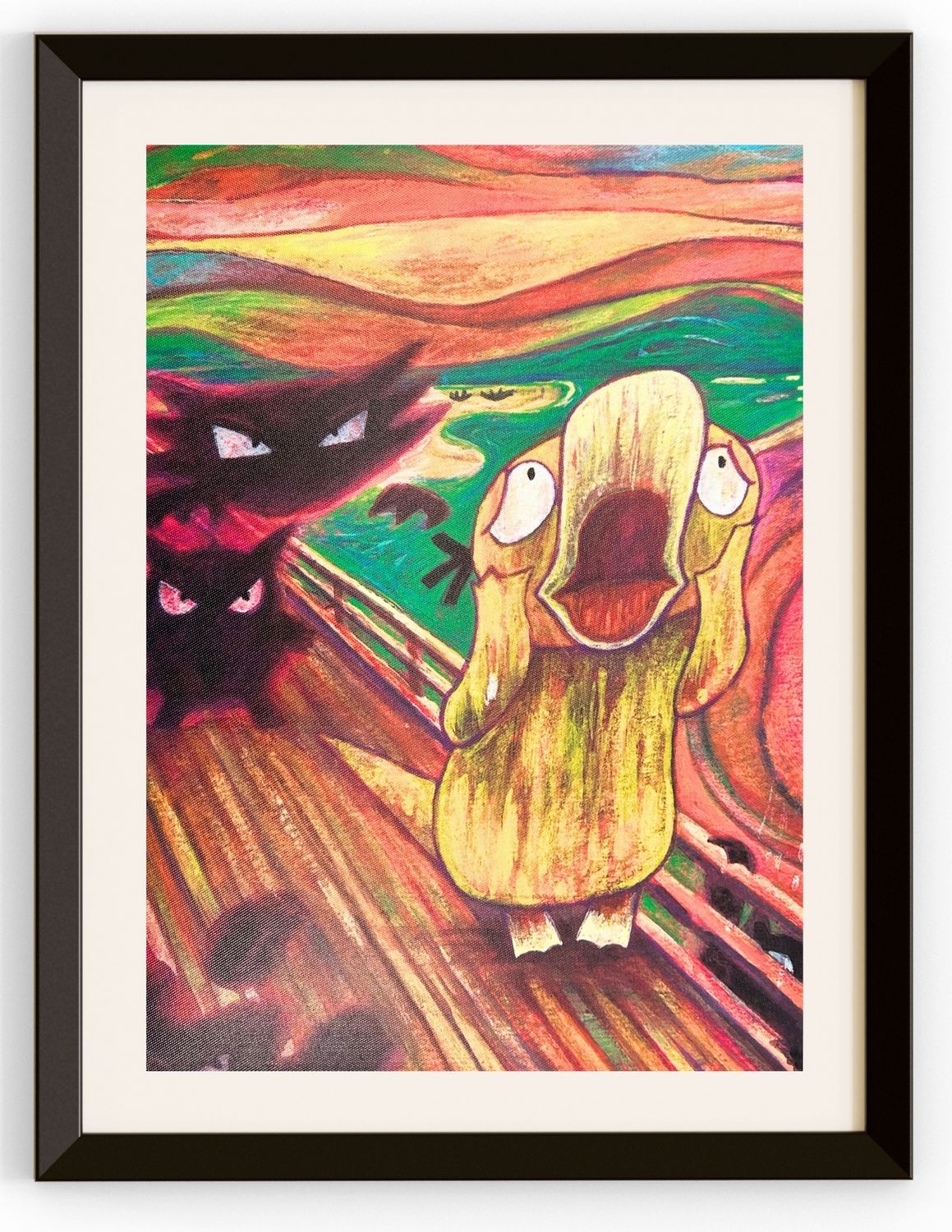 Psyduck as Scream Canvas Print
