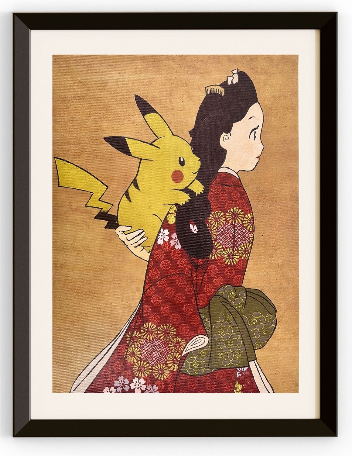 Pikachu on Woman&#39;s Back Canvas Print