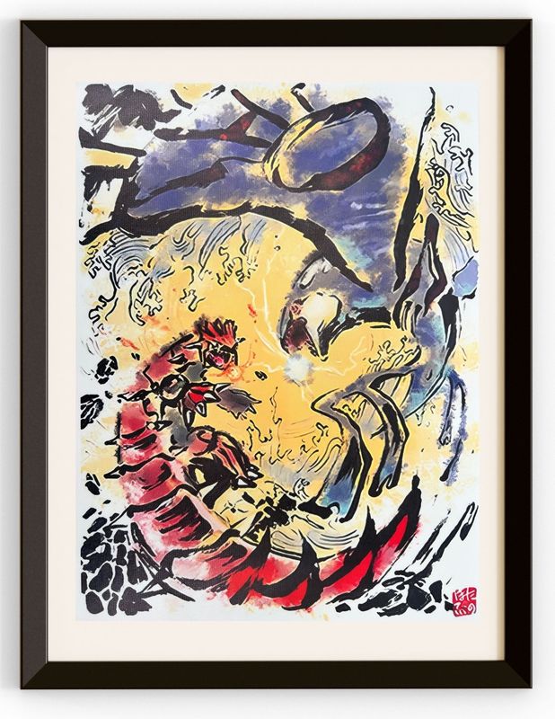 Groudon &amp; Koygre Fighting Canvas Prints