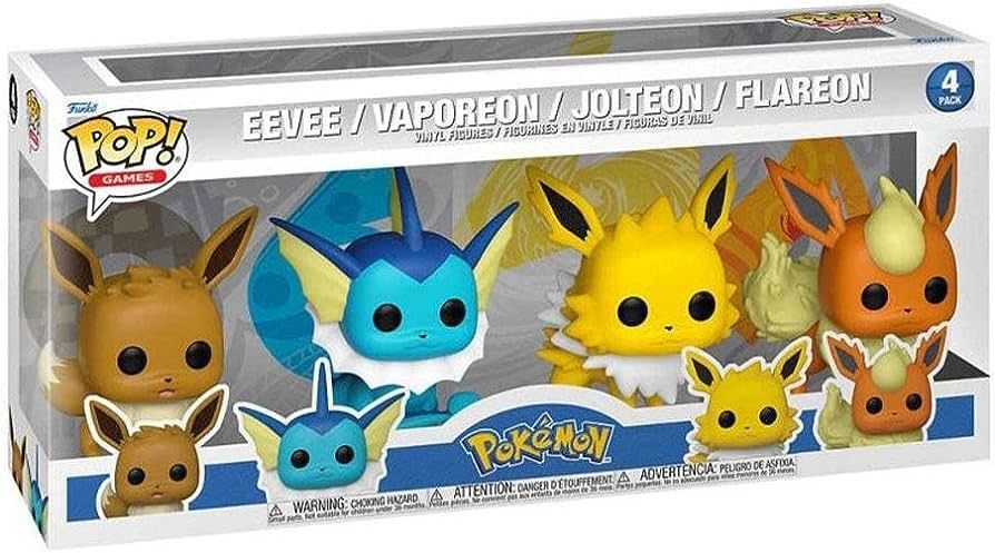Pokemon - Eevee / Vaporeon / Jolteon / Flareon - 4 Pack Funko Pops