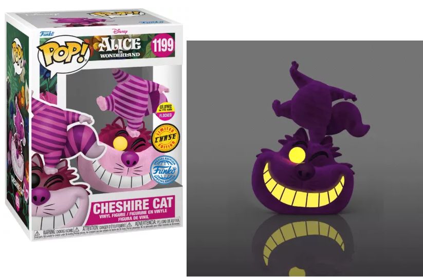 #1199 Alice in Wonderland - Cheshire Cat (Glows in the Dark, Flocked, Limited Edition Chase, Pop in a box Exclusive) - Funko!