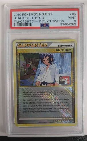 PSA 9 - 2010 Pokeon HG &amp; SS - #85 Black Belt- Holo - TM-CRSHTCH-&#39;11 PLYR.RWRDS [93604282]