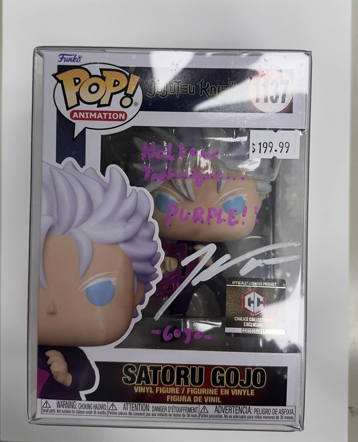 #1137 Jujutsu Kaisen - Satoru Gojo - Signed w/ Authentication - Funko Pop!