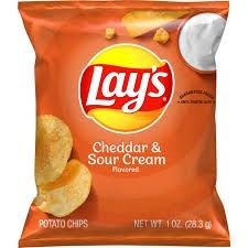 Lays Cheddar &amp; Sour Cream Potato Chips - Snacks