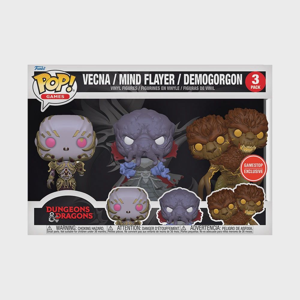 Dungeons &amp; Dragons - Vecna/Mind Flayer/Demogorgon [Gamestop Exclusive]- Funko Pop! 3 pack