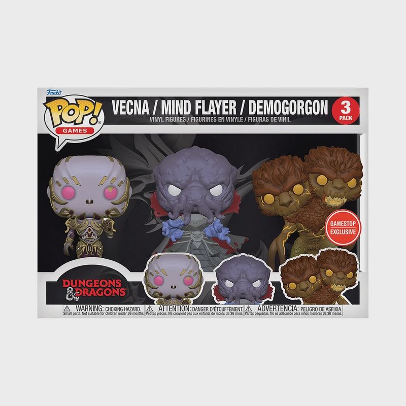 Dungeons &amp; Dragons - Vecna/Mind Flayer/Demogorgon [Gamestop Exclusive]- Funko Pop! 3 pack