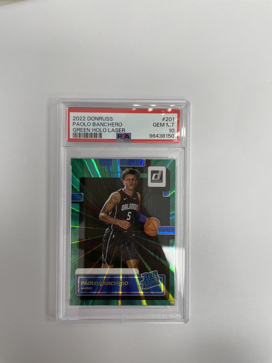 PSA 10 - 2022 Donruss - Paolo Banchero - Green Hiolo Laser - #201 (96438150)