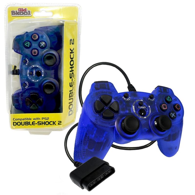 3rd Party Wired PS2 Dualshock 2 Controller Blue