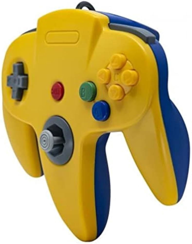 3rd Party - N64 Controller [Loose], Condition: Yellow/Blue - Loose