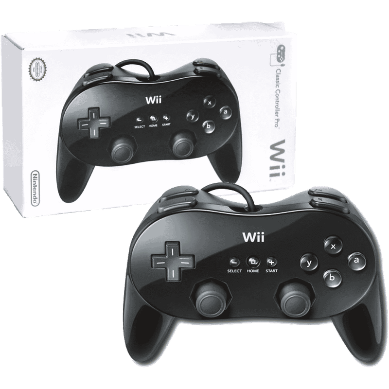 Nintendo Wii PRO Classic Controller RVL-A-R2K Black for Wii U