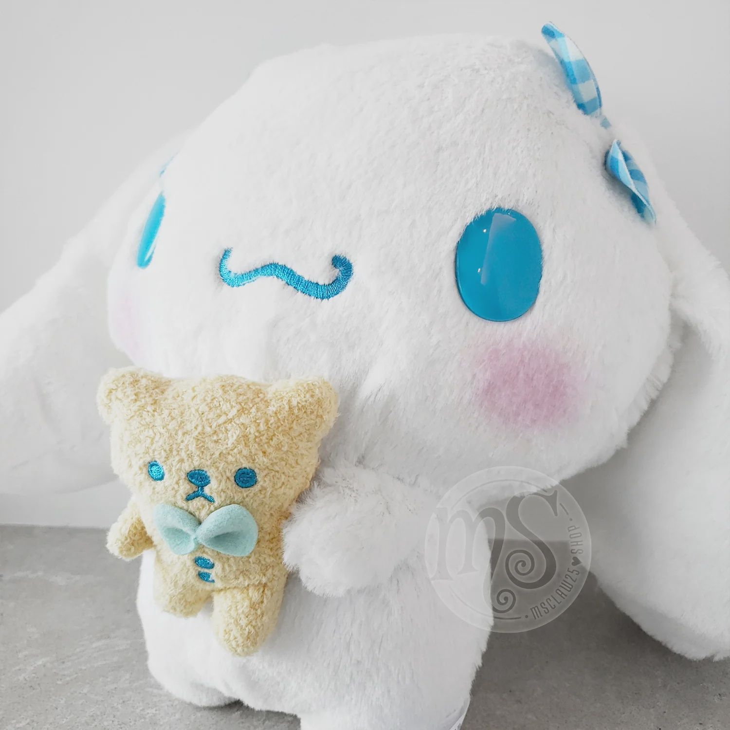 Cinnamonroll Sitting w/Hugging Bear Plush - Sanrio