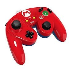 Red / Blue Mario Wii U Wired Fight Pad Controller