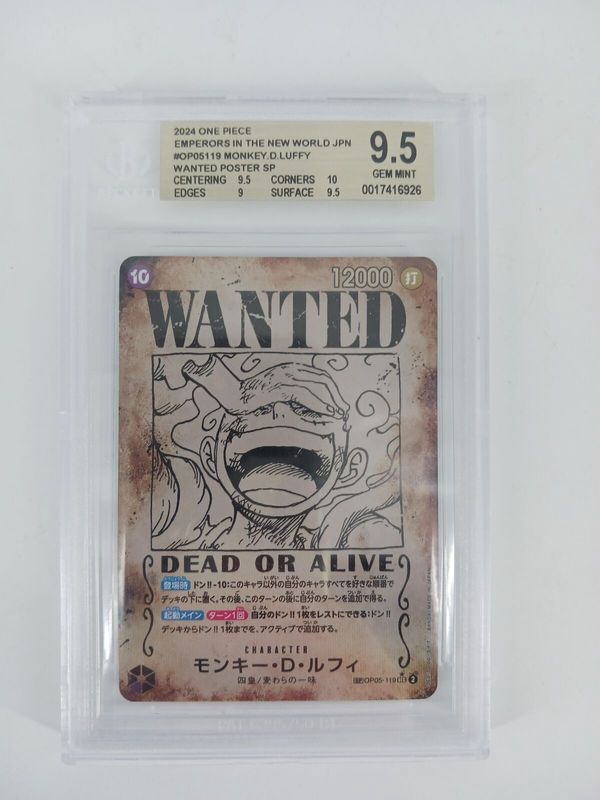BGS 9.5 2024 One Piece Emperors in The New World JPN #op05119 Monkey.d.Luffy Wanted Poster SP (0017416926)