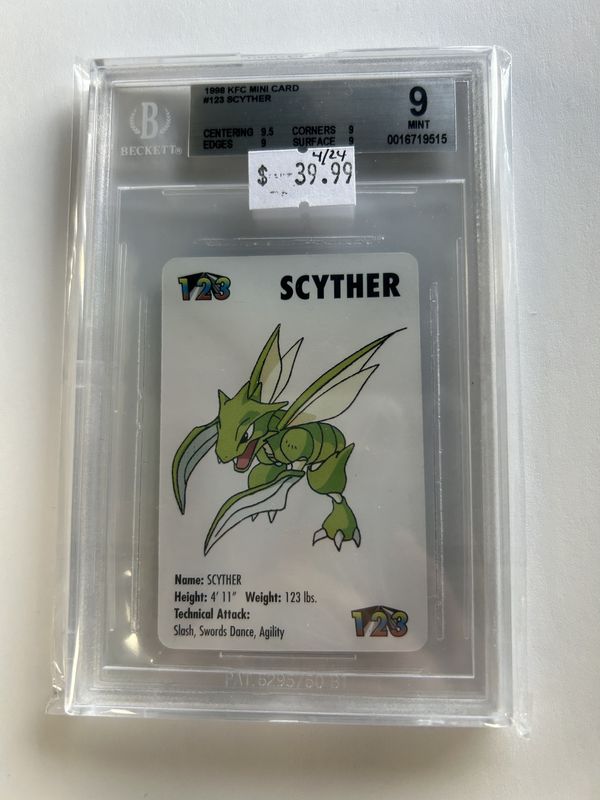 BGS 9 - 1998 KFC Mini Card - #123 Scyther [0016719515]