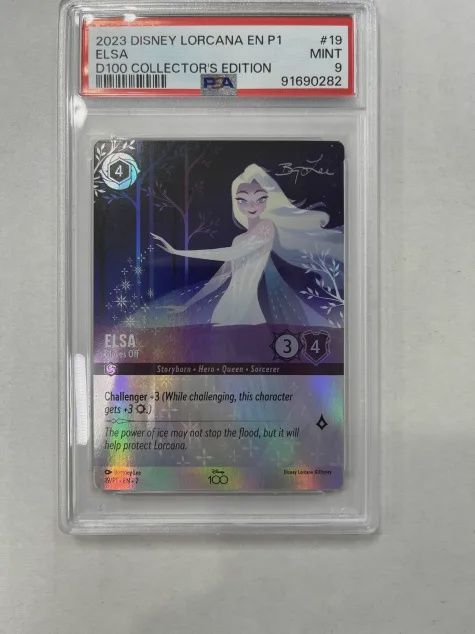 PSA 9 -2023 Disney Lorcana en P1 - Elsa - D100 Collector&#39;s Edition  (91690282)