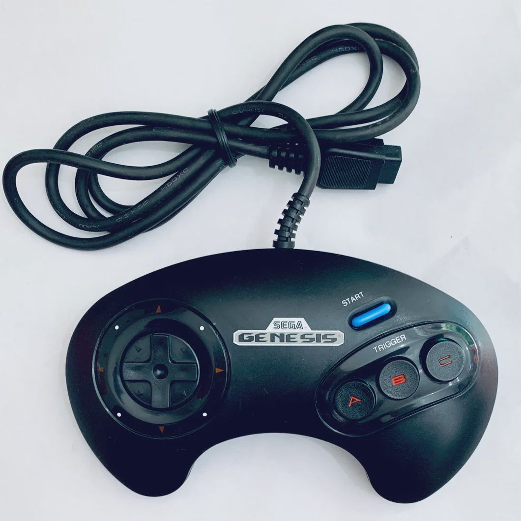 3rd Party Sega Genesis Controller Black/Blue (Blue Start)