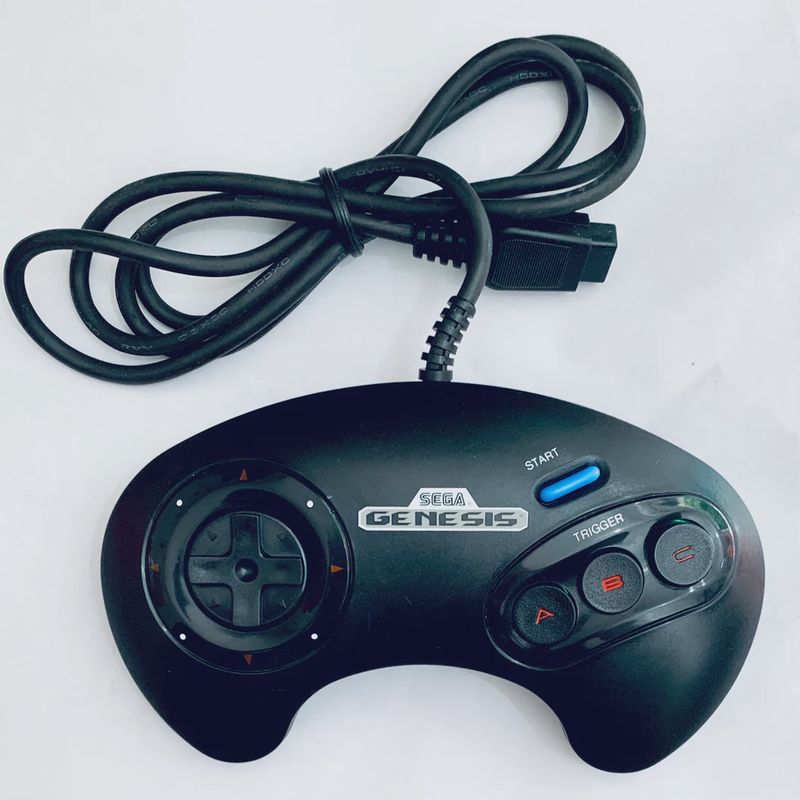 3rd Party Sega Genesis Controller Black/Blue (Blue Start)