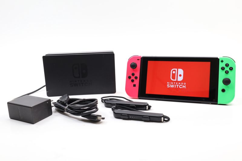 Nintendo Switch Console - Green/Pink Joycons