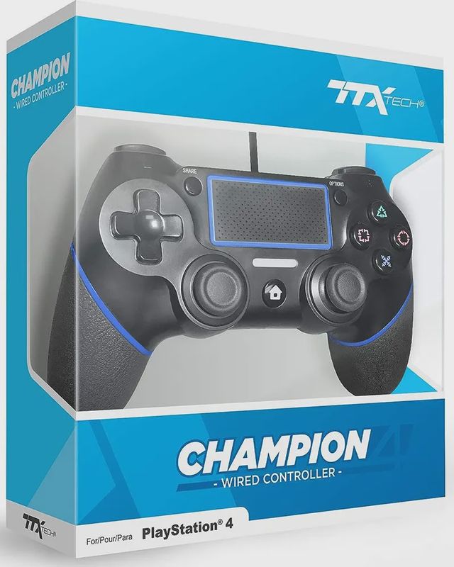 3rd Party PS4 Wired Black Controller